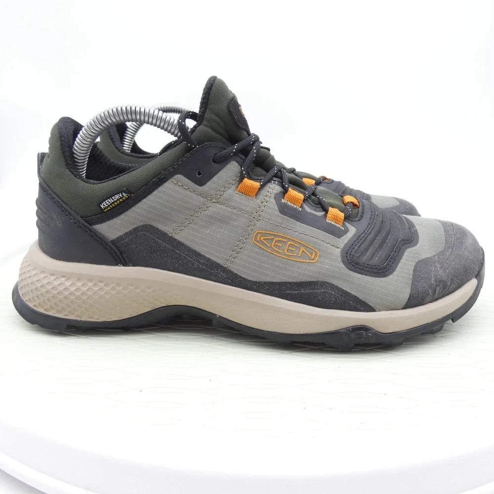 Keen Tempo Flex Mens US 9 Hiking Shoes Gray Green Waterproof Lace Up Sneakers